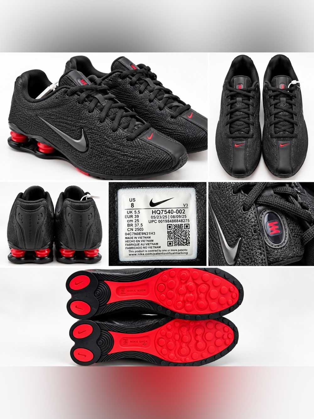 Nike Shox Black & Red Sneakers Women’s Size 8 NWOT